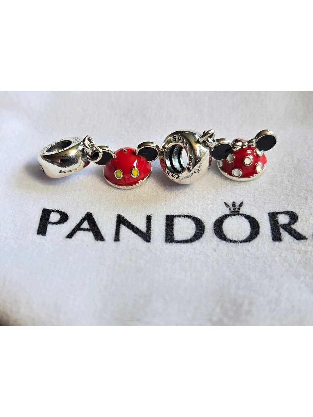 Pandora Charm disney  mickey minnie ears danlge charm